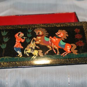 Vintage Russian hand painted box